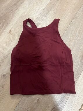 lululemon athletica Burgundy Racerback Workout Crop Tank
